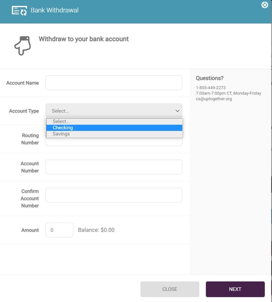 Virtual Wallet screenshot homepage after sso bank transfer